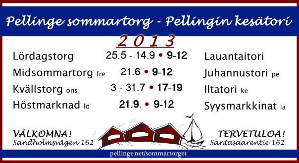 pellinki pellinge SOMMARTORG kesätori 2013 